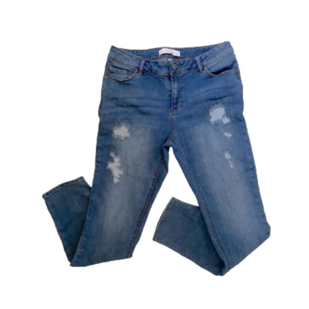 Cato Jeans Denim Silver Embellished Distressed
